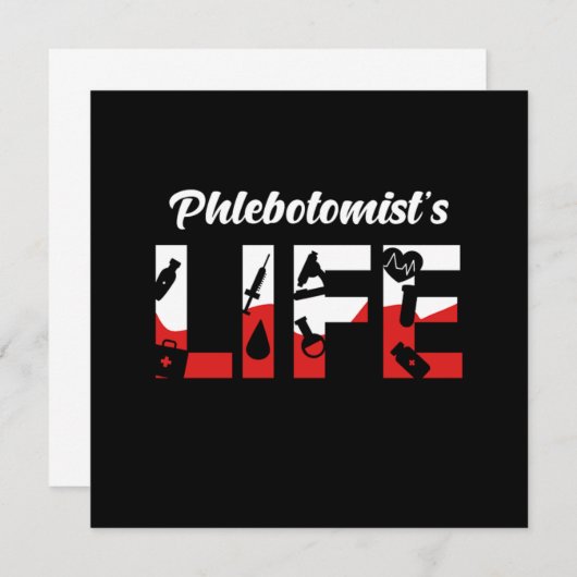 Flebotomist Life Phlebotomie Syrische bloedschil Kaart (Voorkant / Achterkant)