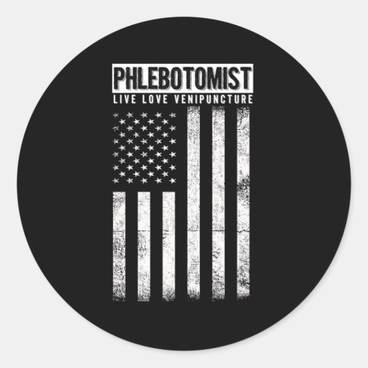 Flebotomist Live Love Venipunction Vein Blood Gif Ronde Sticker (Voorkant)