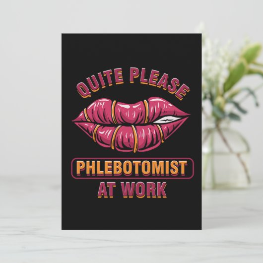 Flebotomist Phlebotomie Lips Blood Gi Kaart (Staand voorkant)