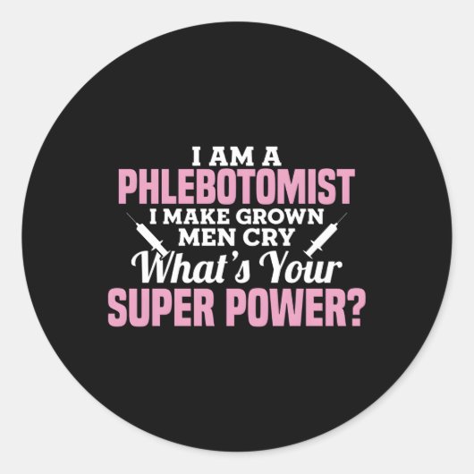 Flebotomist Phlebotomie Ronde Sticker (Voorkant)