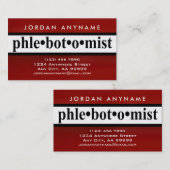 Flebotomist rode streep (DUBBELZIJDIG) Visitekaartje (Voorkant / Achterkant)