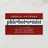 Flebotomist rode streep (DUBBELZIJDIG) Visitekaartje (Achterkant)