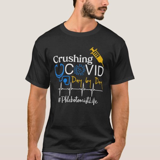 Flebotomist Stethoscoop hartslag T-shirt (Voorkant)