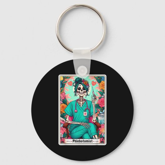 Flebotomist Tarotkaart Skelet Flebotomie Tech P Sleutelhanger (Voorkant)