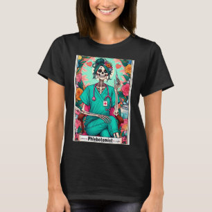Flebotomist Tarotkaart Skelet Flebotomie Tech P T-shirt