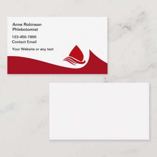 Flebotomist Thema Bloedopname Medisch Visitekaartje (Voorkant / Achterkant)
