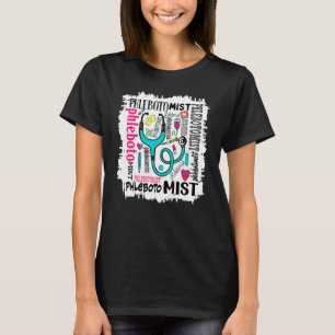 Flebotomist Typografie Bleek Schilderen Patroon T-shirt