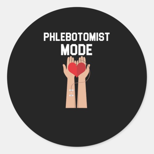 Flebotomistische modus Bloedflebotomie Spuit Gift Ronde Sticker (Voorkant)