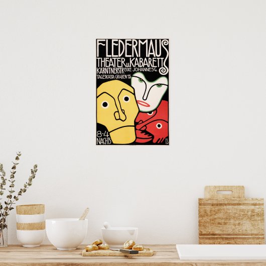 FLEDERMUS THEATER EN CABARET Art Deco Adverteren Poster (Keuken)