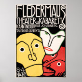 FLEDERMUS THEATER EN CABARET Art Deco Adverteren Poster (Voorkant)