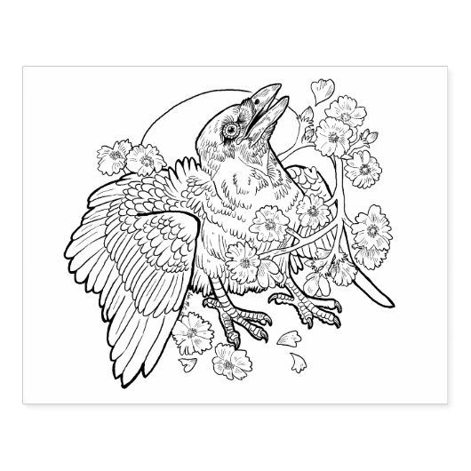 Fledgeling Raven met zakgeld Rubberstempel (Afrduk)