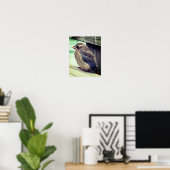 Fledgling Baby Cedar Waxing Bird Poster (Thuiskantoor)