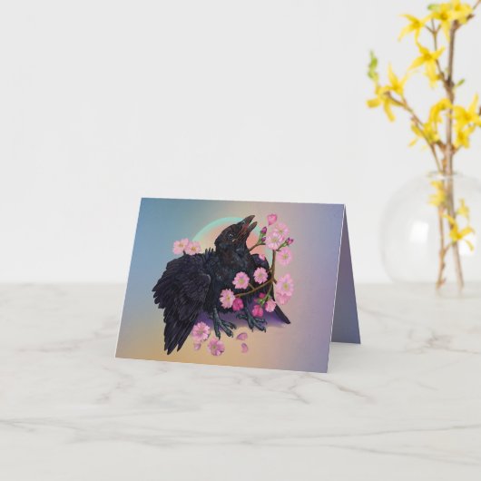 Fledgling met appelbloesems kaart (Gele Bloem)