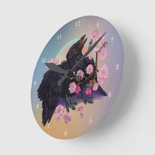 Fledgling met appelbloesems ronde klok (Hoek)