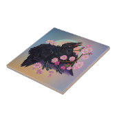 Fledgling met appelbloesems tegeltje (Zijkant)