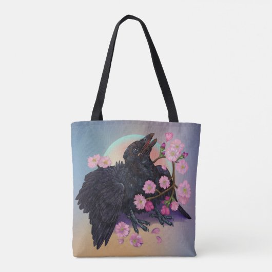 Fledgling met appelbloesems tote bag (Achterkant)
