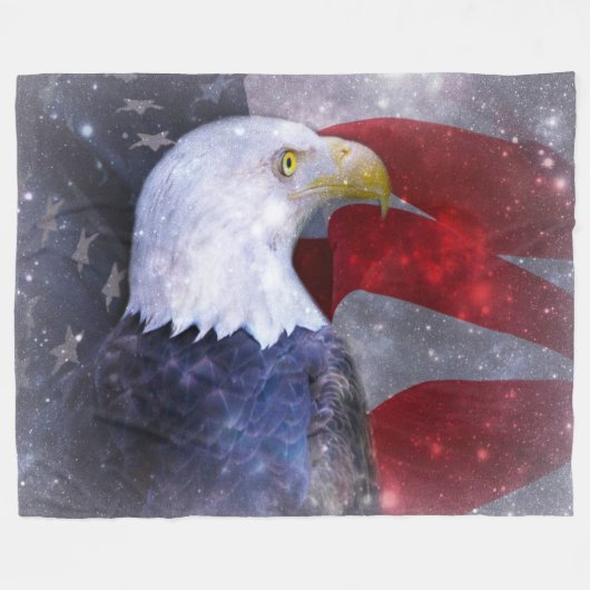 Fleece Blanket/American Bald Eagle (Voorkant (Horizontaal))