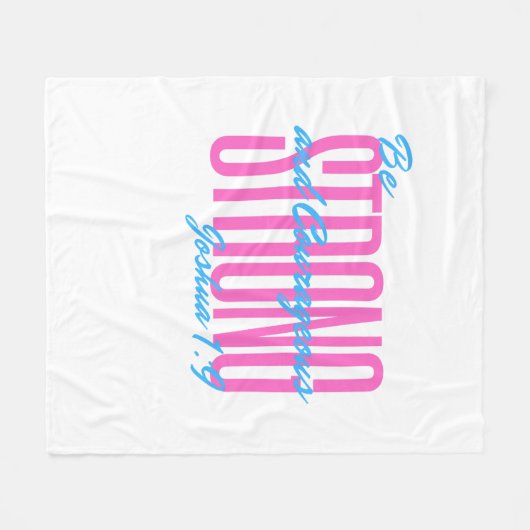 Fleece Blanket Bijbel vers Jozua 1:9 (Voorkant (Horizontaal))