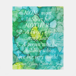 Fleece Blanket "Blue-Green Flowers" Personaliseert Deken