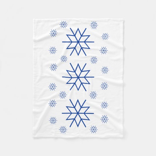 Fleece Blanket - Blue Snowflake (Voorkant)