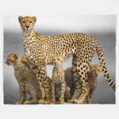 Fleece Blanket/Cheetah & Cubs (Voorkant (Horizontaal))