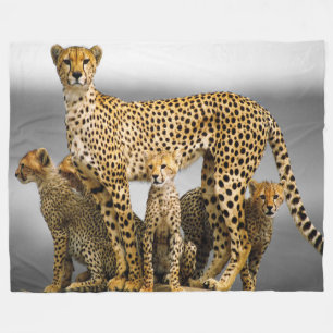 Fleece Blanket/Cheetah & Cubs Deken