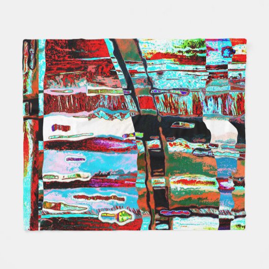 Fleece Blanket Collapse Reflection Abstract Design Deken (Voorkant (Horizontaal))
