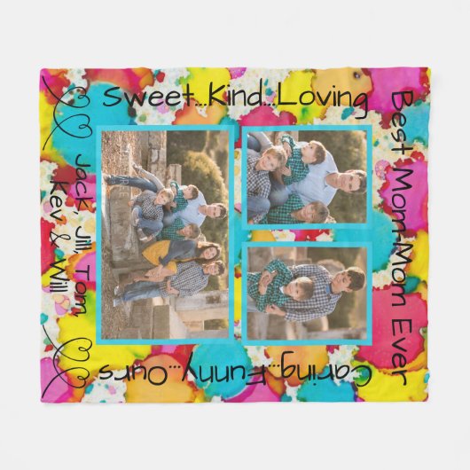 Fleece Blanket "Colorful Confetti" Photo Blanket (Voorkant (Horizontaal))