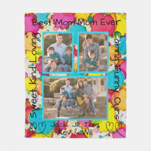 Fleece Blanket "Colorful Confetti" Photo Blanket Deken