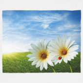 Fleece Blanket/Daises with Lady bug Deken (Voorkant (Horizontaal))