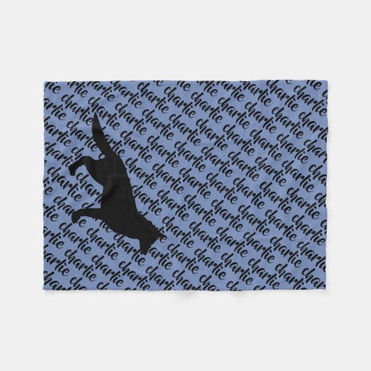 Fleece Blanket Duitse Shepherd Dog's Name (Voorkant (Horizontaal))