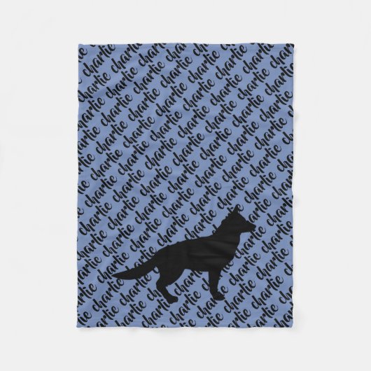 Fleece Blanket Duitse Shepherd Dog's Name Deken (Voorkant)