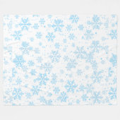 Fleece Blanket, Falling Blue Snowflakes (Voorkant (Horizontaal))