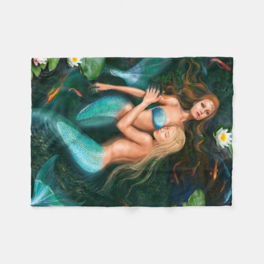 Fleece Blanket, Fantastische mooie zeemeerminnen (Voorkant (Horizontaal))
