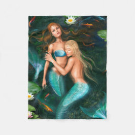 Fleece Blanket, Fantastische mooie zeemeerminnen Deken