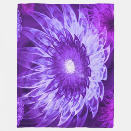 Fleece Blanket Fantasy Flowers Paarse Deken (Voorkant)
