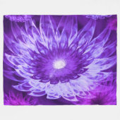 Fleece Blanket Fantasy Flowers Paarse Deken (Voorkant (Horizontaal))