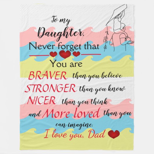 Fleece Blanket father/dochter love message (Voorkant)