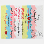 Fleece Blanket father/dochter love message (Voorkant (Horizontaal))