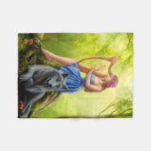 Fleece Blanket, fee en vriend wolf. Deken (Voorkant (Horizontaal))