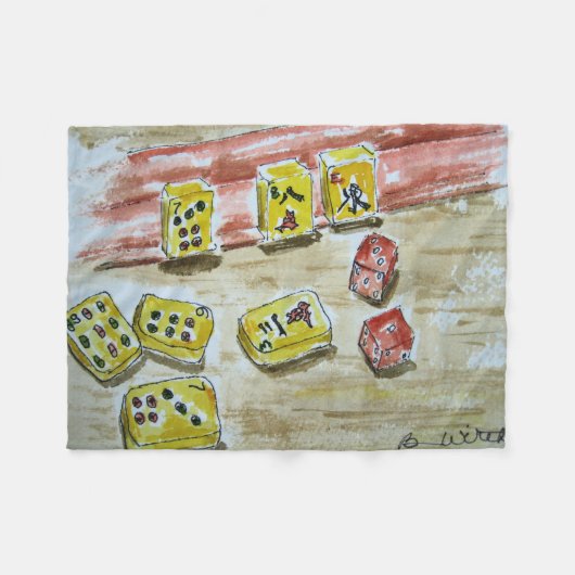 Fleece Blanket for the Mah Jongg Lover (Voorkant (Horizontaal))