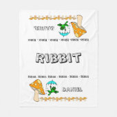 Fleece Blanket Frog Ribbit paddenstoel (Voorkant)