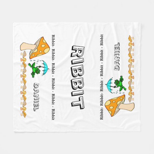 Fleece Blanket Frog Ribbit paddenstoel Deken (Voorkant (Horizontaal))