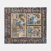 Fleece Blanket "Gold Blue Swirl" Photo Blanket Deken (Voorkant (Horizontaal))