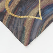 Fleece Blanket "Gold Blue Swirl" Photo Blanket Deken (Hoek)