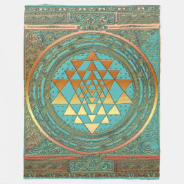 Fleece Blanket gold chakra symbool yoga spiritueel