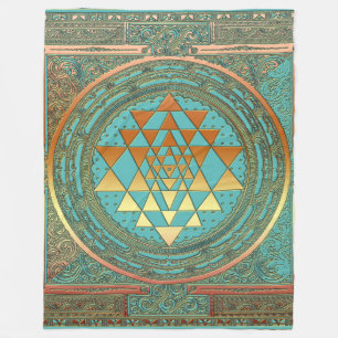 Fleece Blanket gold chakra symbool yoga spiritueel