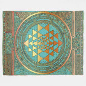 Fleece Blanket gold chakra symbool yoga spiritueel Deken (Voorkant (Horizontaal))