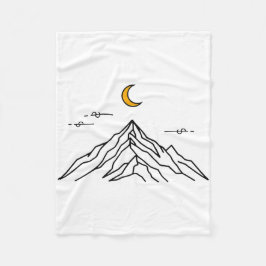 Fleece Blanket "Golden Moon & Peaks" Deken