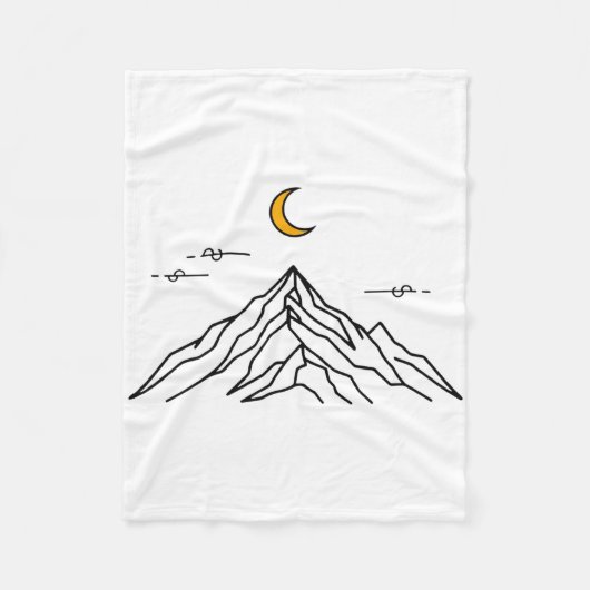 Fleece Blanket "Golden Moon & Peaks" Deken (Voorkant)